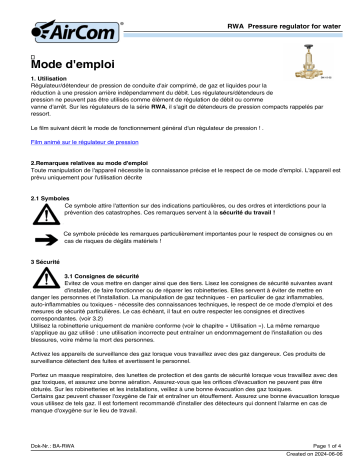 Manuel de l'utilisateur AirCom RWA-04F - Télécharger PDF | Fixfr