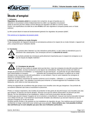 AirCom R120-04J2 Manuel du propriétaire | Fixfr