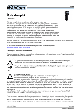 AirCom F530-12WJ Manuel du propriétaire - Instructions d'utilisation