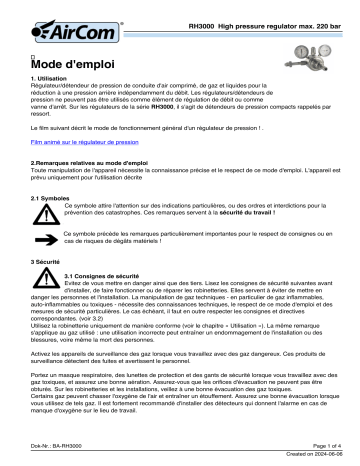 AirCom RH3000-A3D Manuel du propriétaire | Fixfr