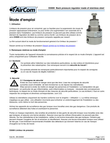 AirCom D3000-A2AT Manuel du propriétaire | Fixfr