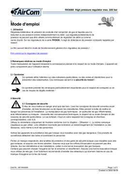 Manuel AirCom RH3000-A3E - Régulateur de pression haute pression