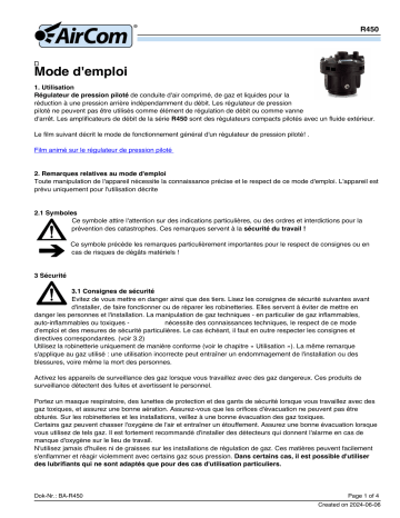 AirCom R450-06L Manuel du propriétaire - Amplificateur de débit 1:3 | Fixfr