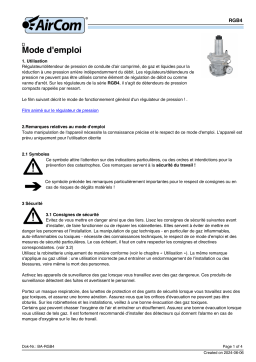 Manuel AirCom RGB4-12G - Régulateur de pression basse pression