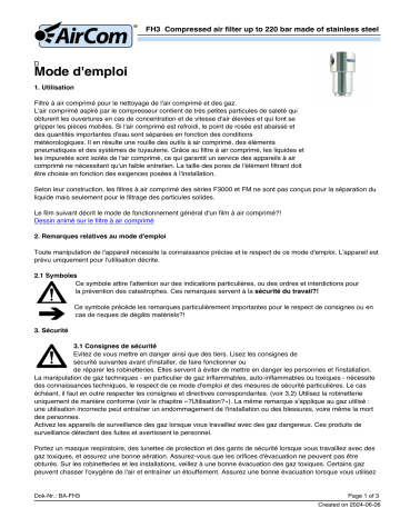 AirCom FH3-04G Manuel du propriétaire | Fixfr