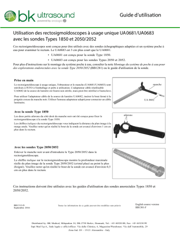 Mode d'emploi BK Medical UA0681/UA0683 Rectosigmoïdoscopes | Fixfr