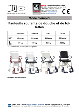 Rebotec Fauteuils roulants de douche et de toilettes Hamburg-Frankfurt-Paris-Detroit Manuel utilisateur