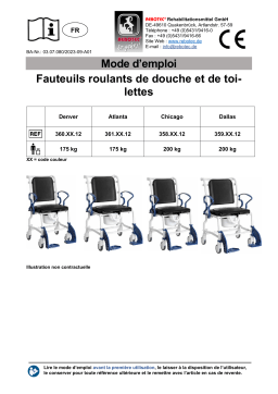 Manuel d'utilisation Rebotec Fauteuil roulant de douche Denver-Chicago-Atlanta-Dallas