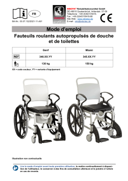 Manuel d'utilisation Rebotec Fauteuils roulants de douche et de toilettes Genf-Miami