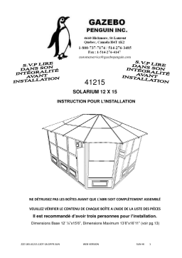 Gazebo Penguin 12 x 15 Solarium: Chat IA et PDF