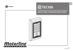 Motorline TEC100 : Manuel utilisateur | AI Chat & PDF