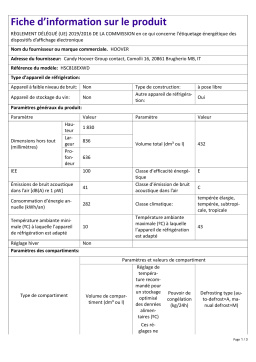 HOOVER HSC818EXWD Réfrigérateur | AI Chat & PDF