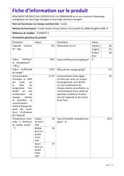 Candy TCA083D2-S Lave-linge: Chat IA et PDF