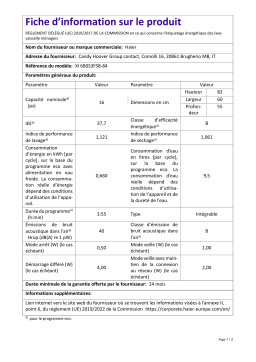 Haier XI 6B0S3FSB-84 Manuel d'utilisation + IA