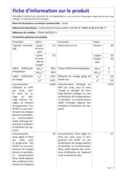 Candy CSWS4 3642DE/2-S : Chat IA et PDF