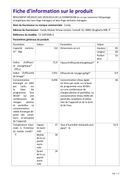 Candy CS 149TXME-S Lave-linge : IA Chat et PDF