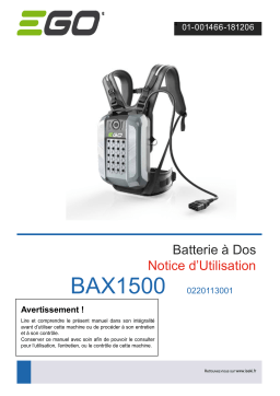 EGO BAX1500 Manuel du propriétaire