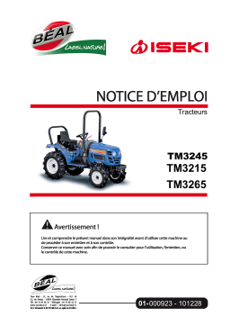 ISEKI TM3215, -, TM3245, -, TM3265 Manuel du propriétaire