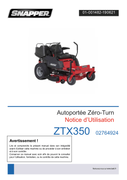 SNAPPER ZTX350 : Notice d'Utilisation + Chat IA