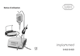 W&H Implantmed SI-915 / SI-923 Mode d'emploi