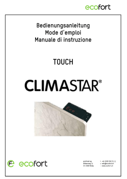 CLIMASTAR Avant touch Manuel du propriétaire