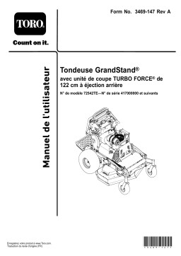 Toro 72542TE GrandStand : IA Chat & Téléchargement PDF