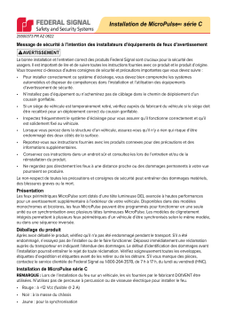 Federal Signal MicroPulse C Series Manuel utilisateur