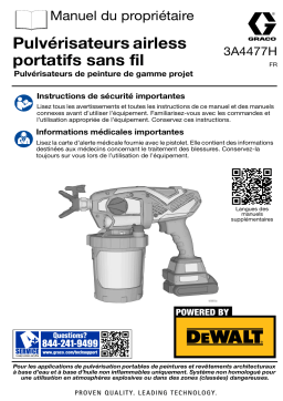 Graco 3A4477FR-H, manuel, pulvérisateur portable sans cordon, manuel du propriétaire, français Manuel du propriétaire