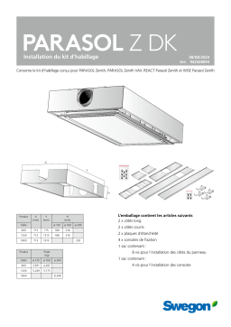 Swegon PARASOL Z DK Manuel du propriétaire