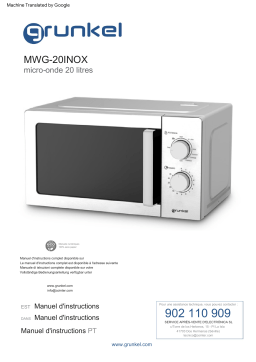 Grunkel MWG-20INOX Mode d'emploi