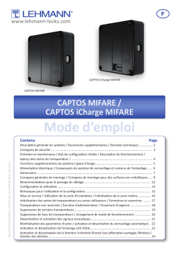 LEHMANN CAPTOS MIFARE - CAPTOS iCharge MIFARE Mode d'emploi