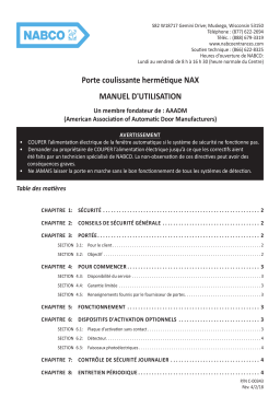 Nabco C-00343 NAX Hermetic Slide Door Manuel du propriétaire