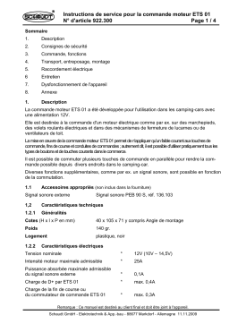 Schaudt ETS 01 Commande Moteur : AI Chat & PDF