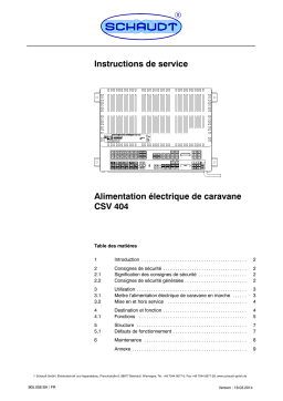 Schaudt CSV 404 Alimentation Électrique | AI Chat & PDF