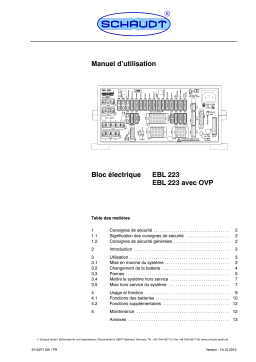 Lippert EBL 223 OVP Manuel utilisateur