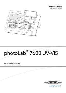 wtw photoLab 7600 UV-VIS Manuel du propriétaire