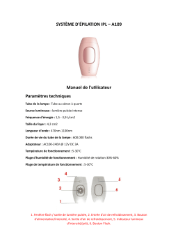 A109 Système d'épilation IPL : Manuel d'utilisation + IA