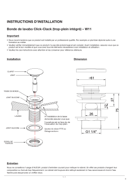 Bonde de lavabo W11: Instructions + Chat IA & PDF