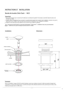 Instructions Bonde de Lavabo W22 | Chat IA & PDF