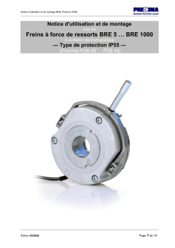 Freins PRECIMA BRE 5...1000: Manuel d'utilisation + IA