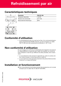 Pfeiffer Refroidissement par air Manuel utilisateur