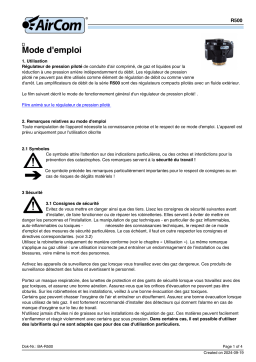 AirCom R500 Régulateur de pression : IA et PDF