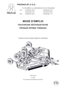 PRONAR KPR500 TORNADO: Mode d'emploi + IA Chat
