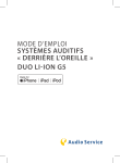 AUDIOSERVICE DUO Li-ION 6 G5 Manuel utilisateur