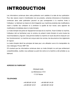 Pronar VMP 10S Mode d'emploi | Chat IA & PDF