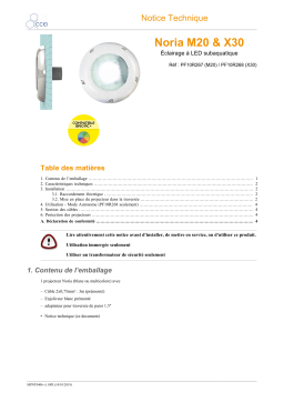 Noria M20 & X30 : Notice Technique | AI Chat & PDF Access