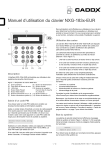 CADDX NXG-1831-EUR Manuel utilisateur