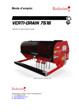 Redexim Verti-Drain® 7516 Manuel du propriétaire