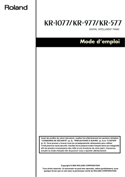 Roland KR-1077/977/577 : Mode d'emploi + IA