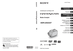 HDR-UX5, HDR-UX7 Mode d'emploi | AI Chat & PDF